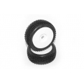 HB RACING HB BLOCK Mounted Tire (White Wheel / 1/8 Buggy / 2pcs)